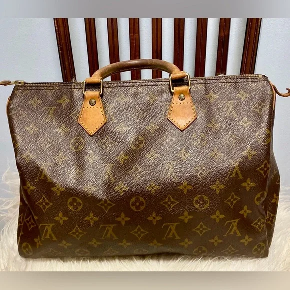 Louis Vuitton Brown Monogram Speedy 35 Handbag - Picture 3 of 14
